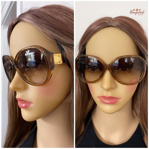 Auth LOUIS VUITTON Honey Speckling Acetate Frame Oversized Soupcon GM Sunglasses - Picture 5 of 12